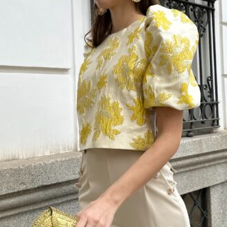 Jacquard Flower Blouse