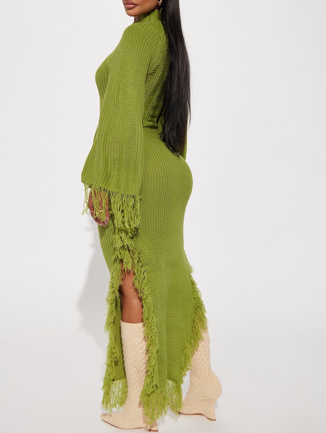 Grass Green Sweater Dress
