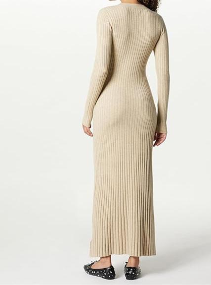 Solid Color Knit Maxi Dress
