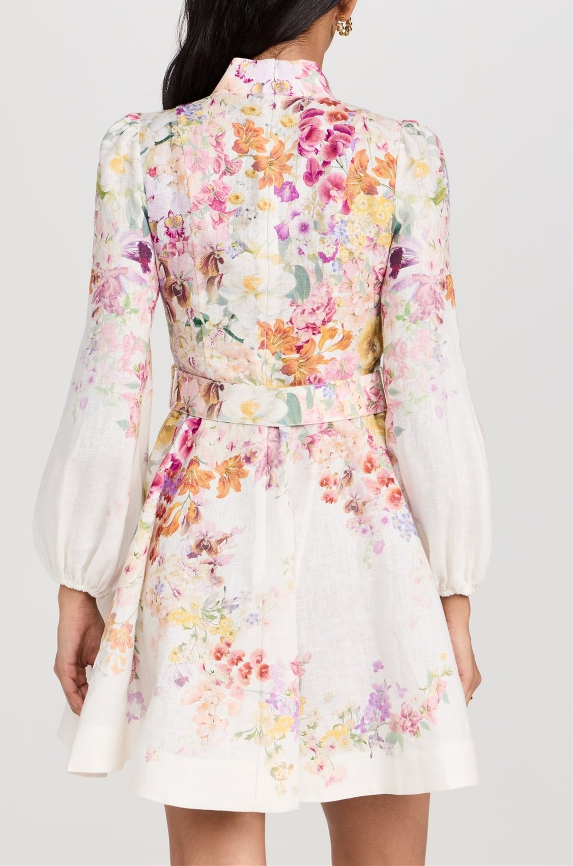 Buttoned Elegant Flower Dress
