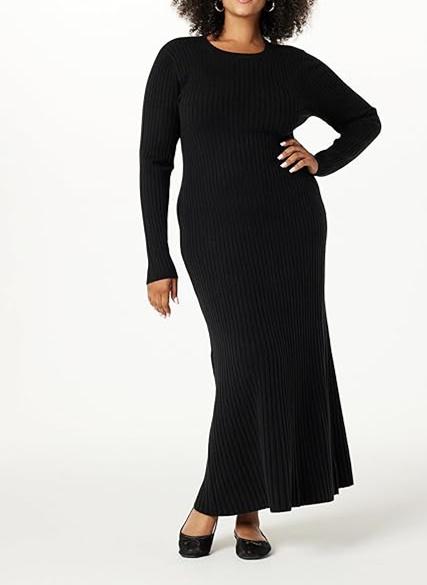 Solid Color Knit Maxi Dress