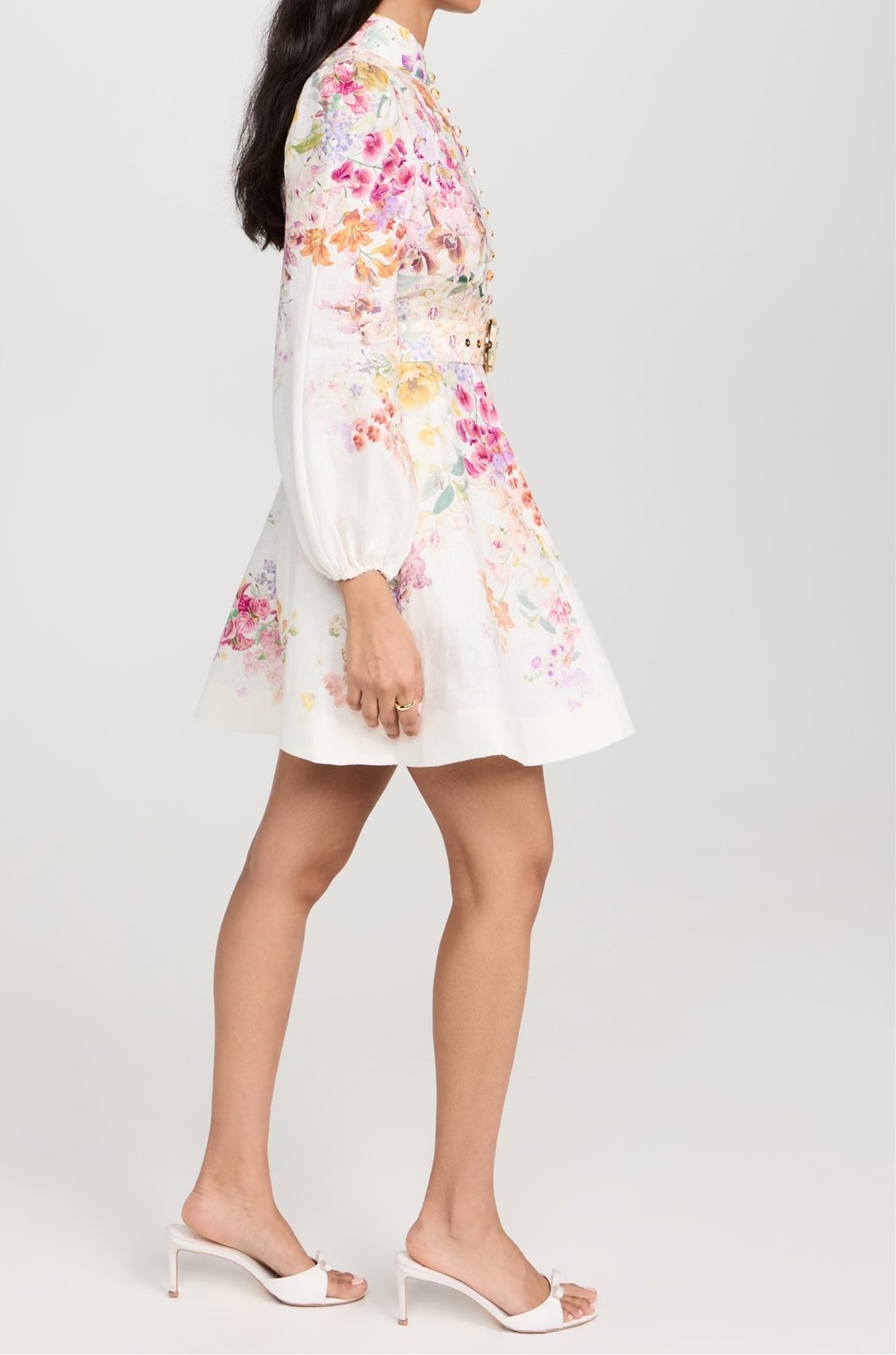 Buttoned Elegant Flower Dress