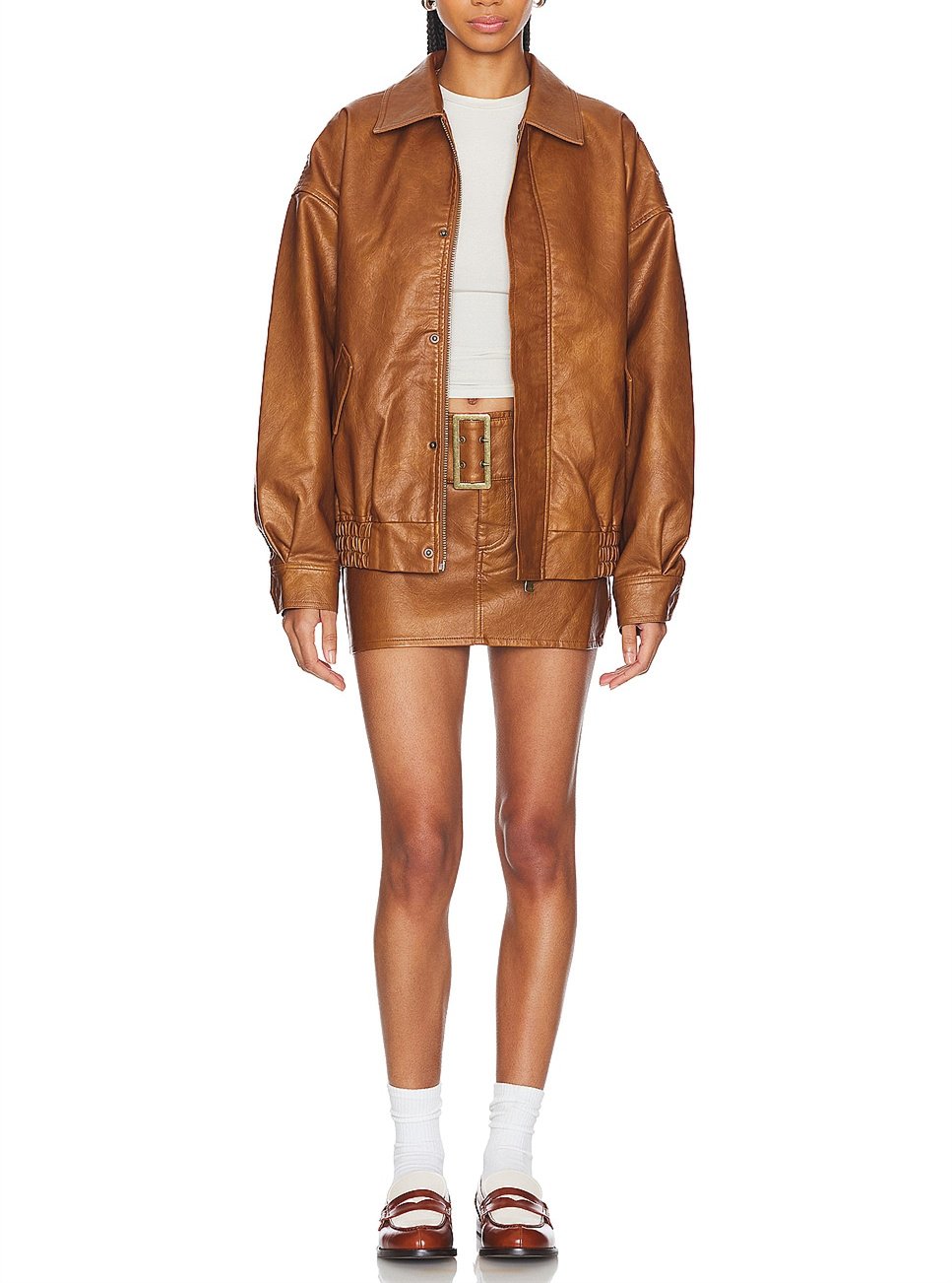 Brown Aviator Leather Jacket