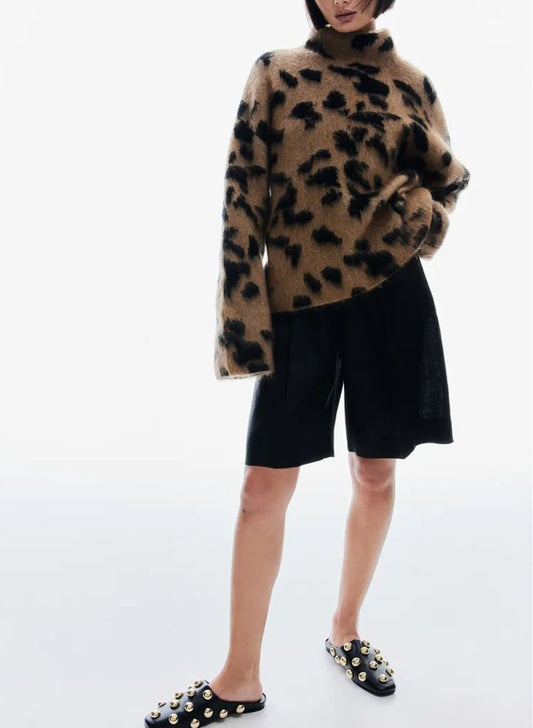 Leopard Print Seahorse Sweater