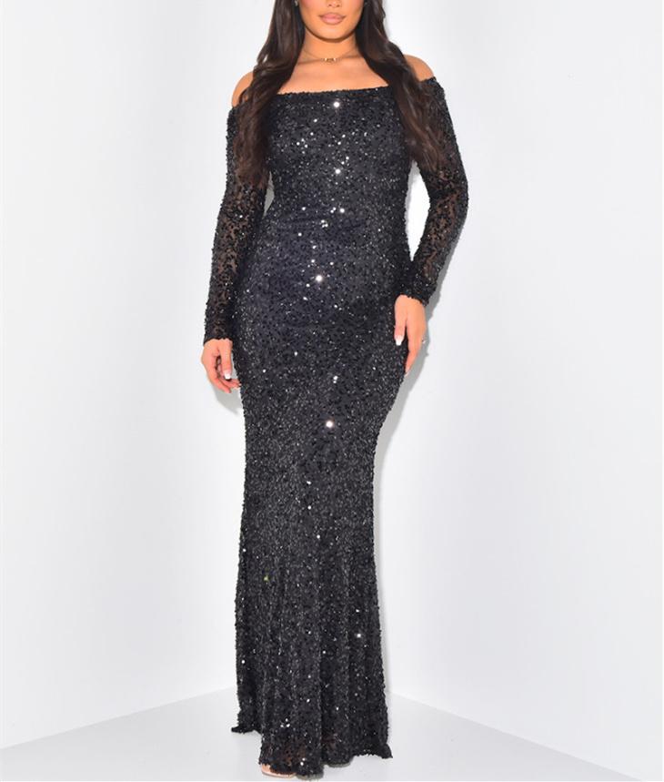 Sequin Party Glitter Maxi Dress