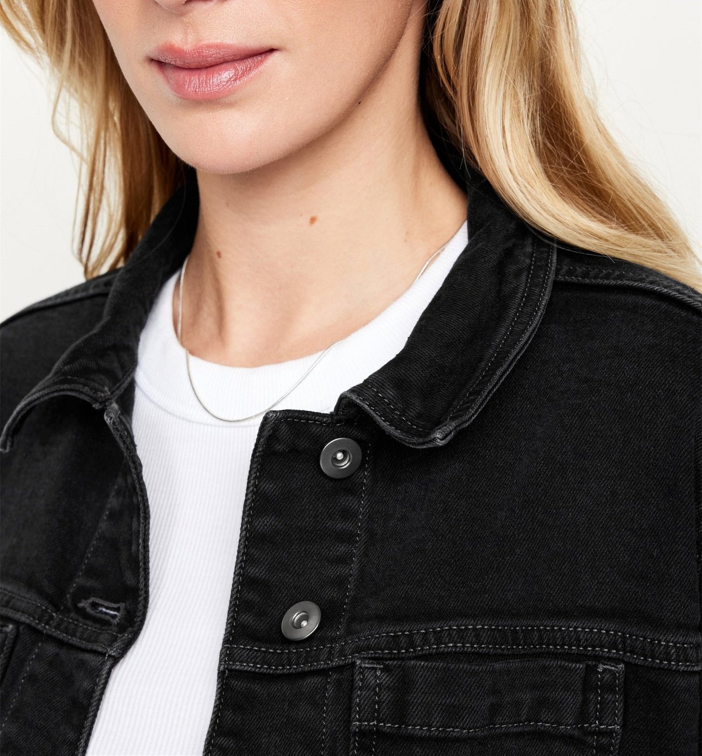 Denim Buttoned Tie Down Jacket