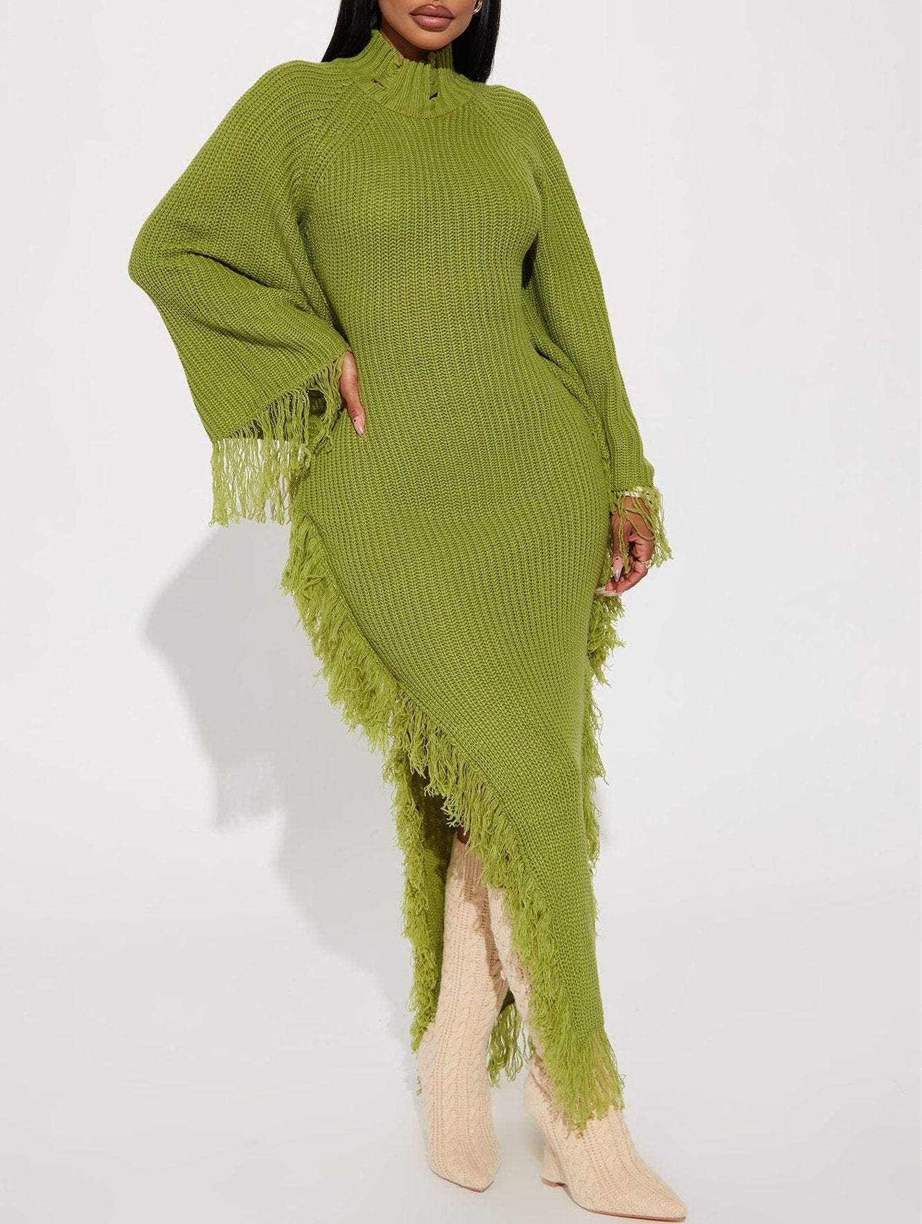 Grass Green Sweater Dress