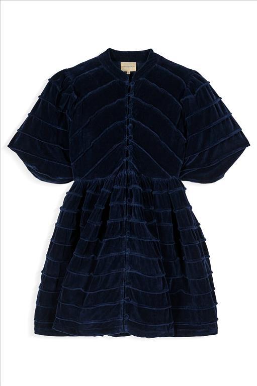 Blue Velvet Elegant Mini Dress