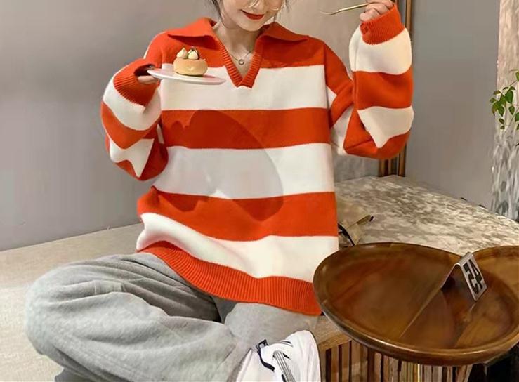 Red and White Striped Sweater