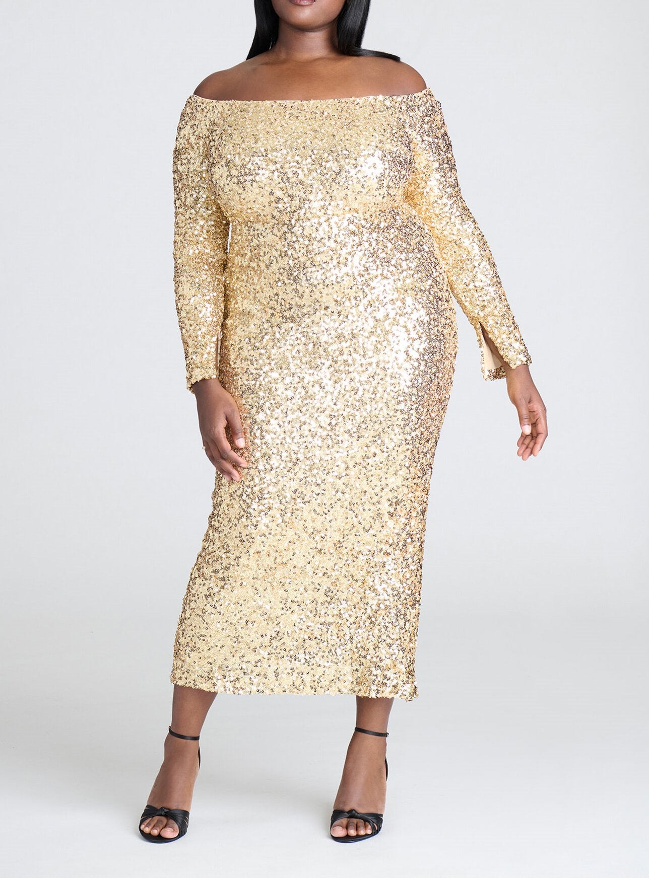 Strapless Glitter Party Maxi Dress