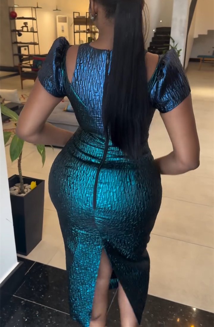 Blue Green Slim Maxi Dress