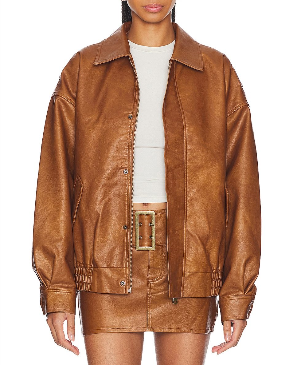Brown Aviator Leather Jacket
