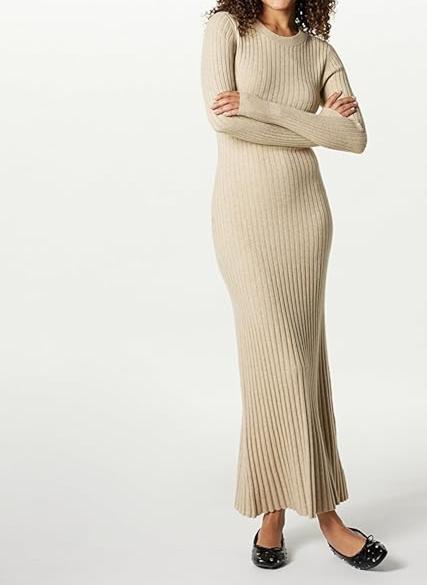 Solid Color Knit Maxi Dress