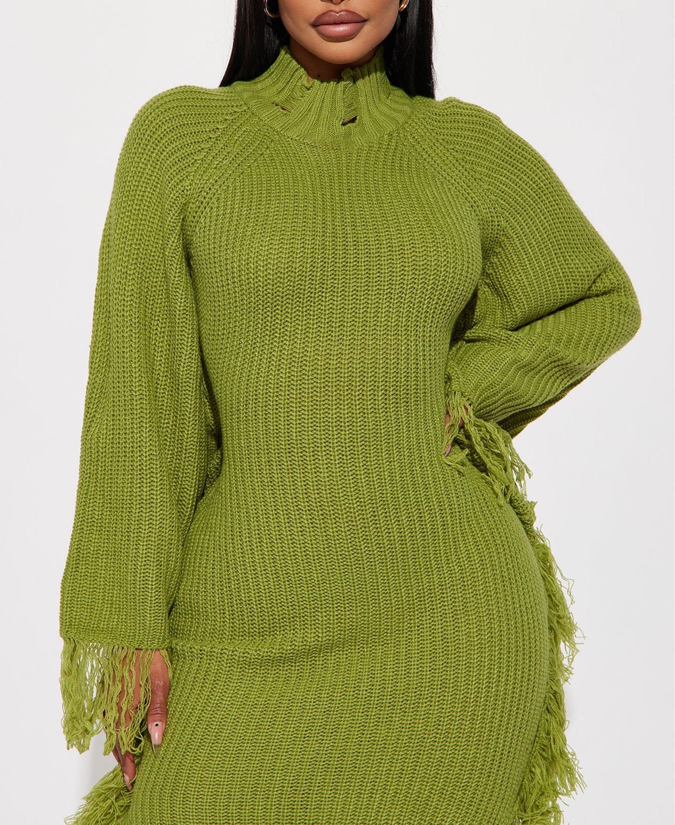 Grass Green Sweater Dress