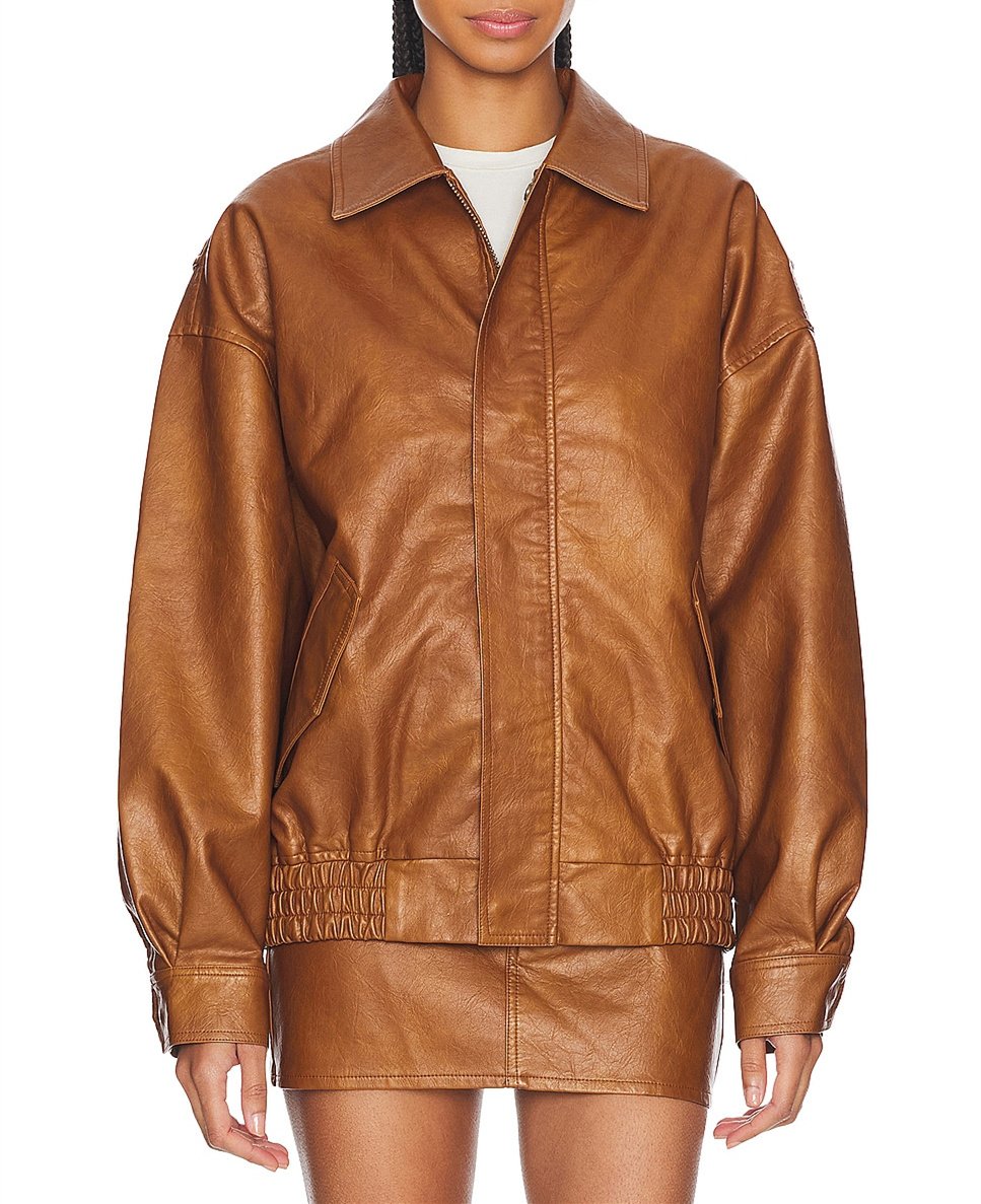 Brown Aviator Leather Jacket