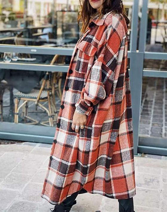 Red Plaid Vintage Coat