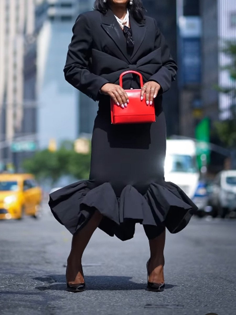 (⏰Big Sale)Fashion Bow Blazer & Mermaid Skirts