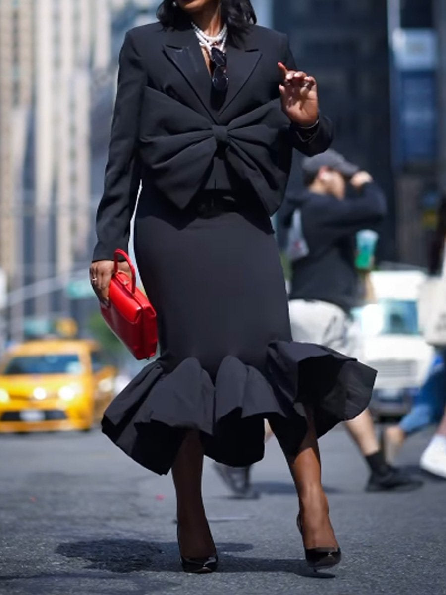 (⏰Big Sale)Fashion Bow Blazer & Mermaid Skirts