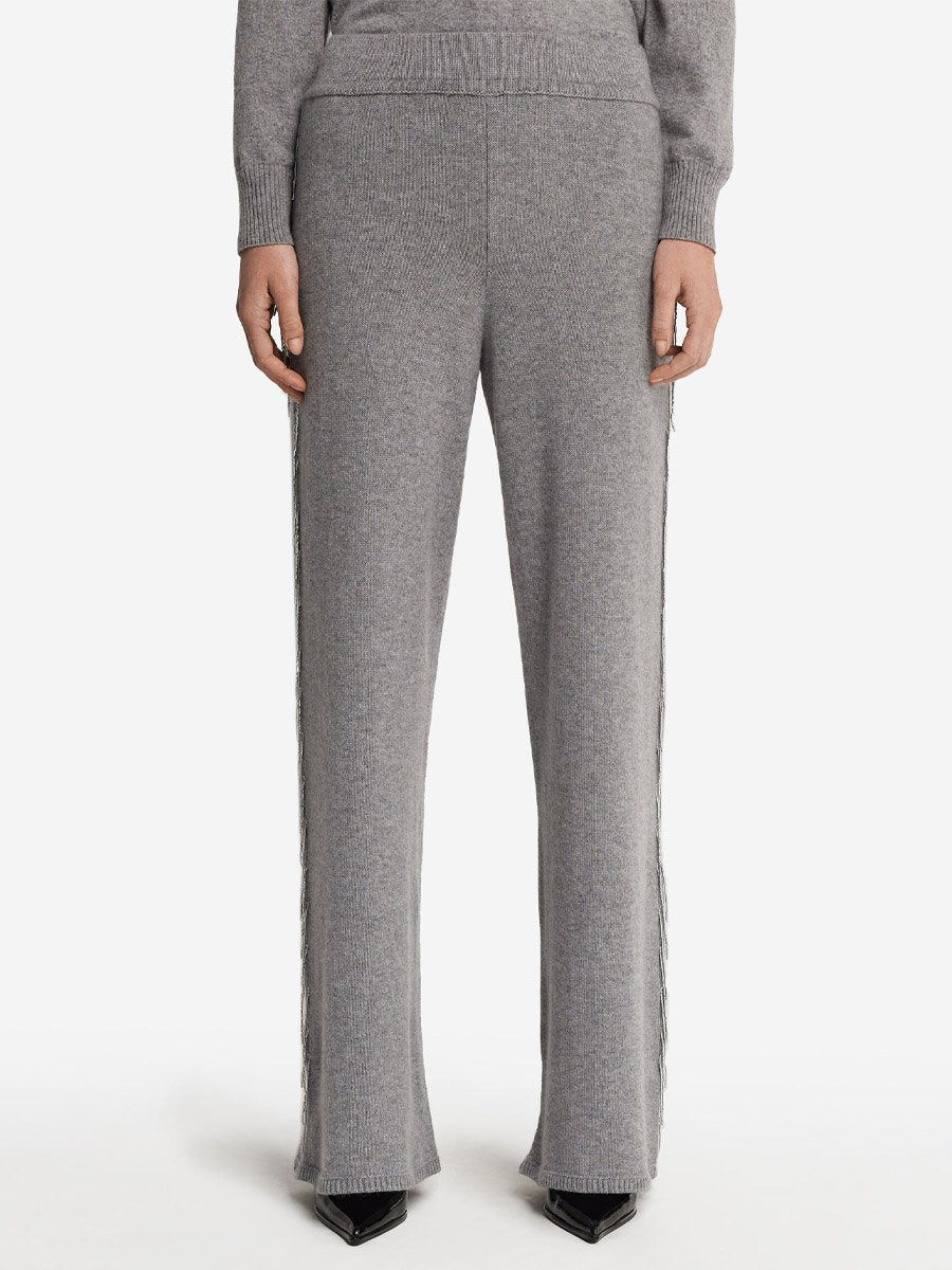 Elegant Fringed Flash Diamond Trim Knit Sweater Suit(two-piece)