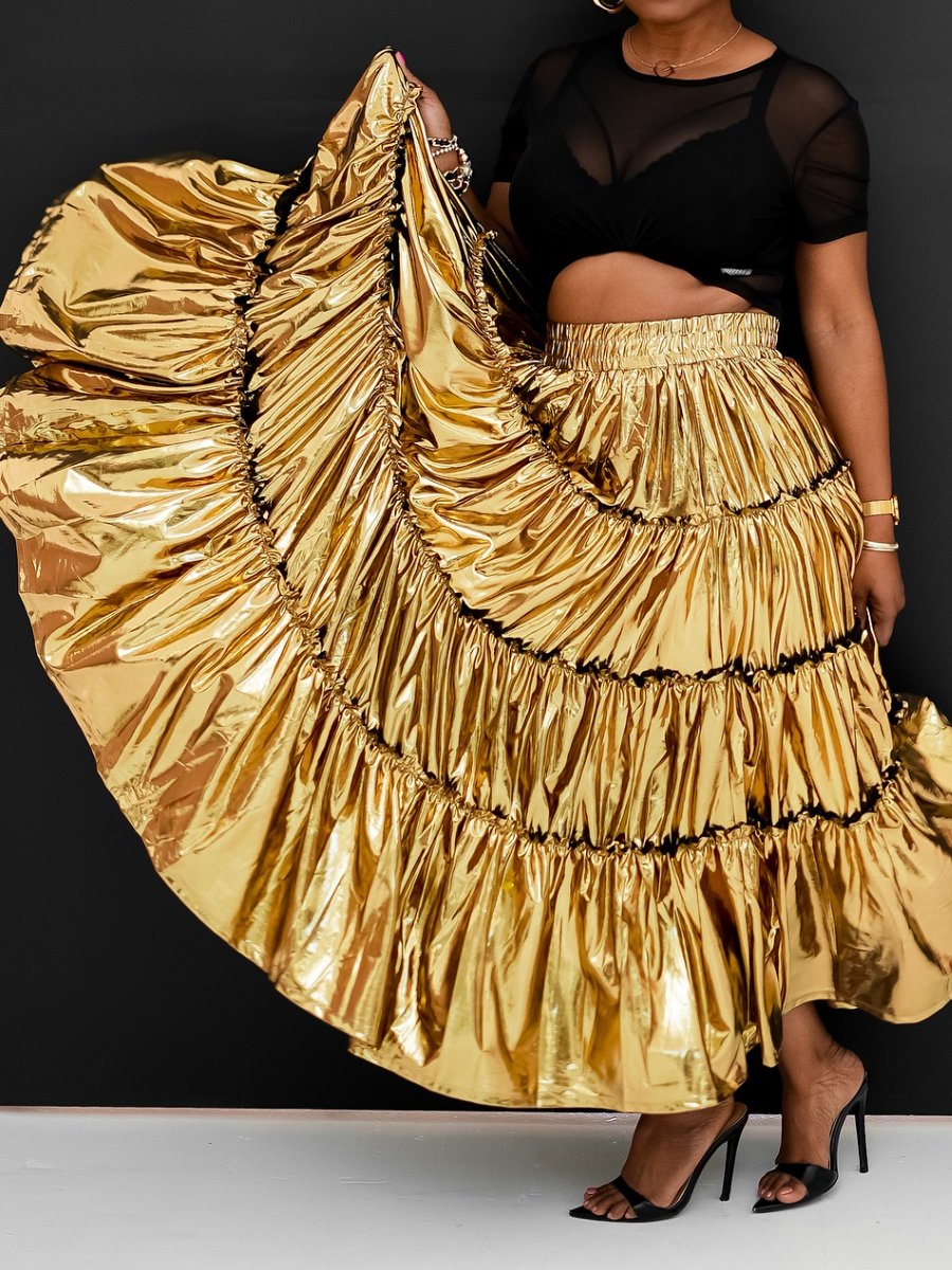 (⏰Big Sale)Holiday High-Waisted Midi Skirt