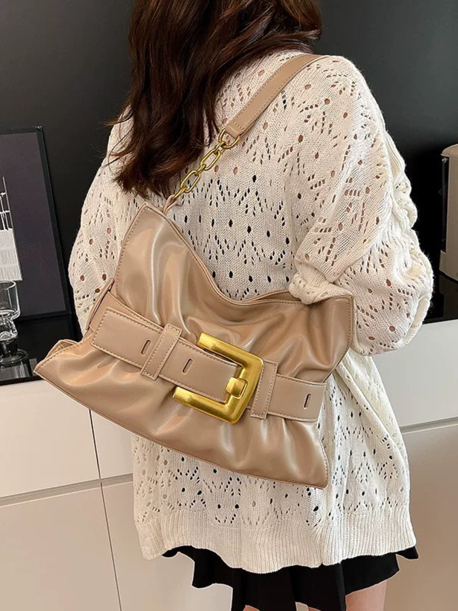 Metal Buckle Strap Shoulder Bag
