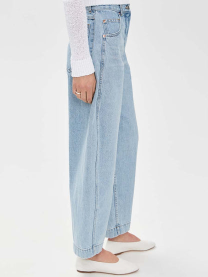Denim Sleeveless Top & Barrel Leg Jeans