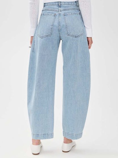 Denim Sleeveless Top & Barrel Leg Jeans