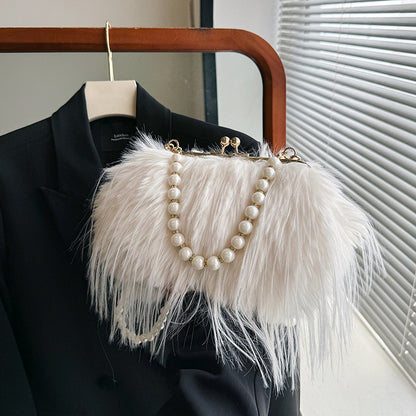 Pearl Feather Evening Clutch