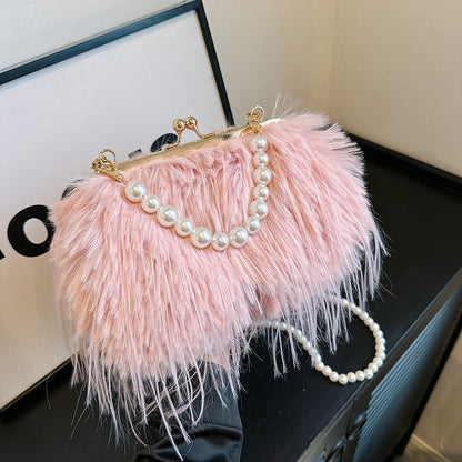 Pearl Feather Evening Clutch