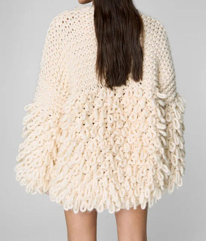 Contrast Knit Loose Sweater