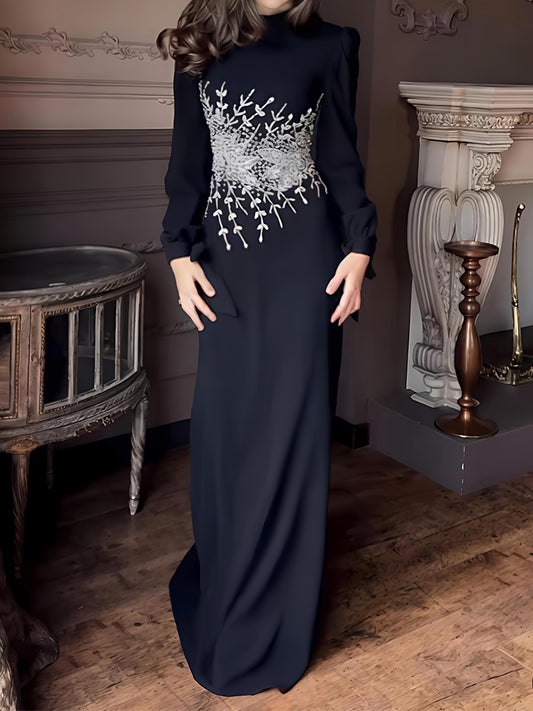 Rhinestone Sparkle Lace-up Party Maxi Dress