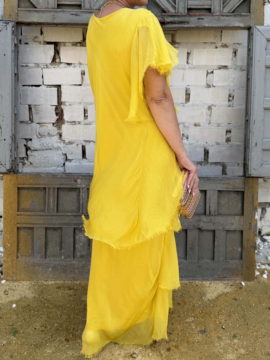 Asymmetric Solid Maxi Dress