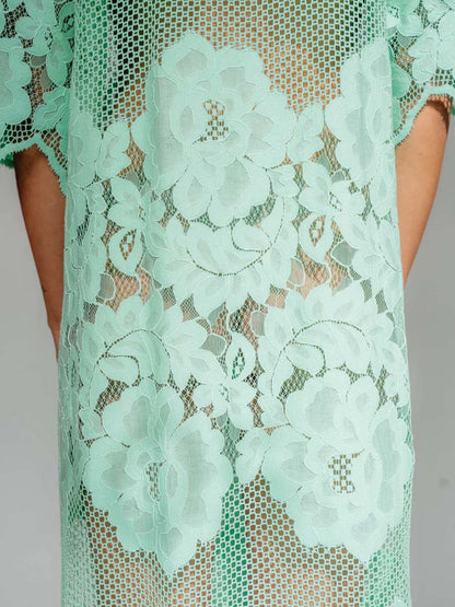 Elegant Lace See-through Dress