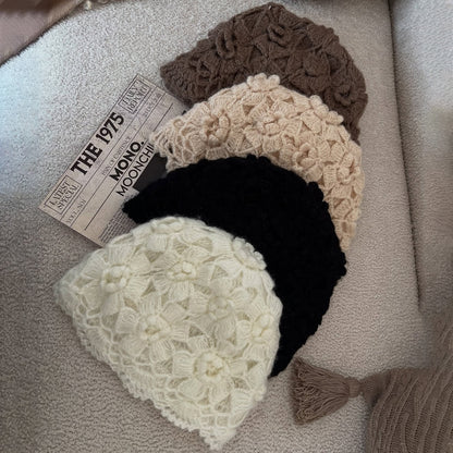 Lace Hollow Flower Crochet Knit Hat