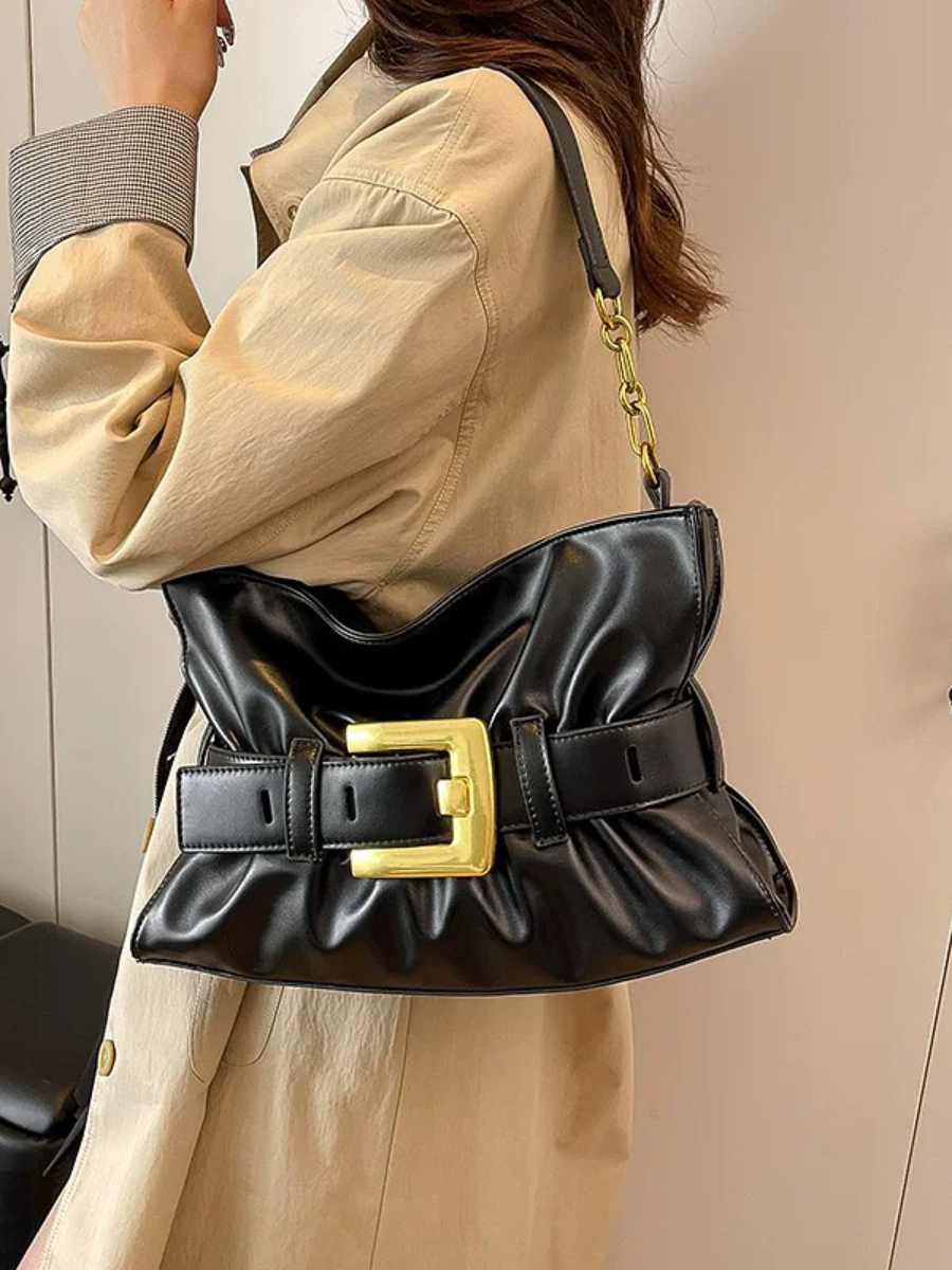 Metal Buckle Strap Shoulder Bag