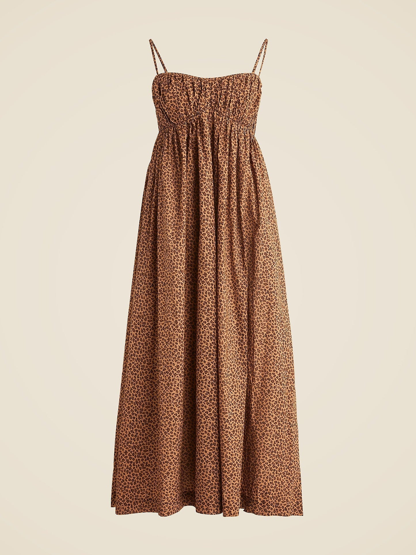 Cotton Voile Empire-waist Dress In Leopard Print