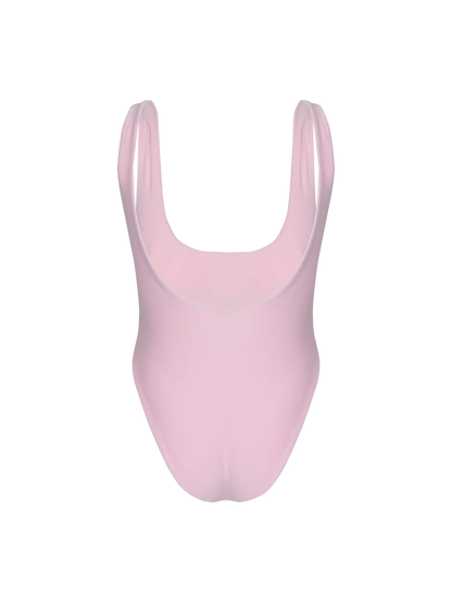 Scoop Back Tropical Swimsuit Pink