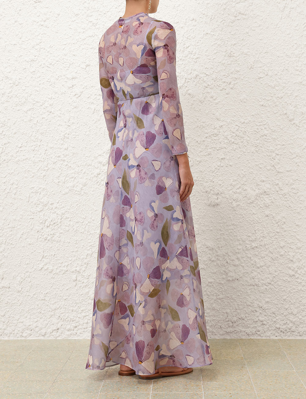 Drawstring Waist  Printed Maxi Dress