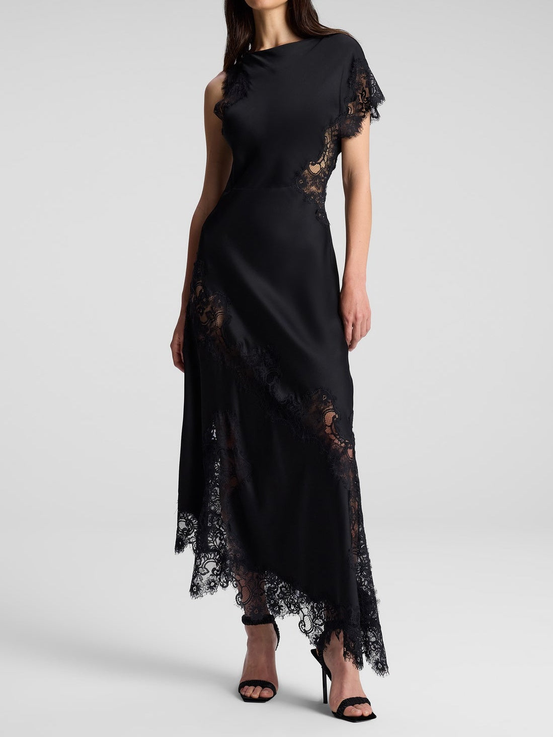Satin Lace Maxi Dress