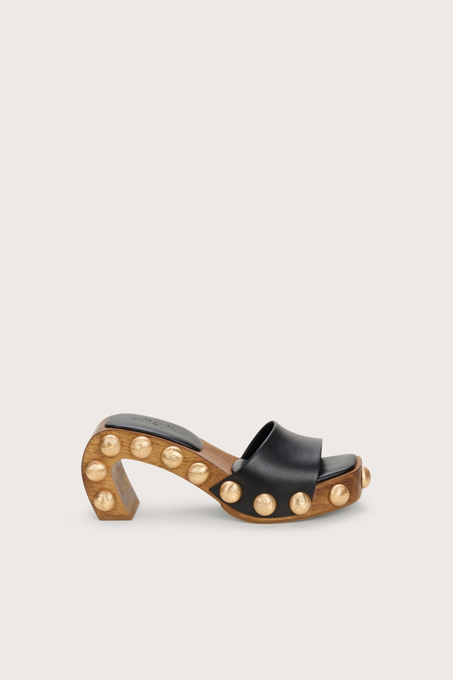 Elegant Curved Wood Frame Sandal