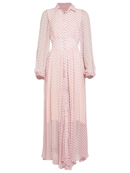 Pink Polka Dot Maxi Dress