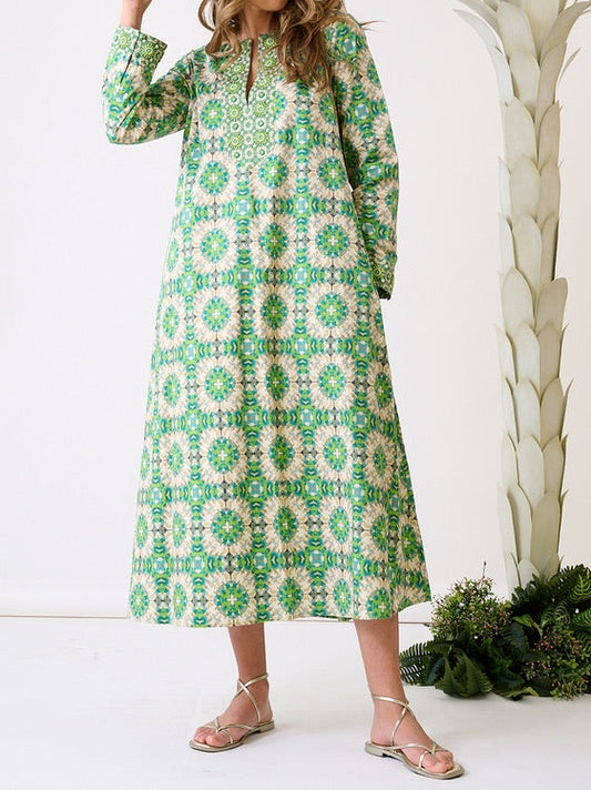 Turtleback Print Kaftan Dress