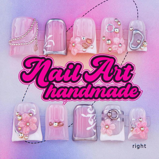 Fake Learl Decor Fake Nails