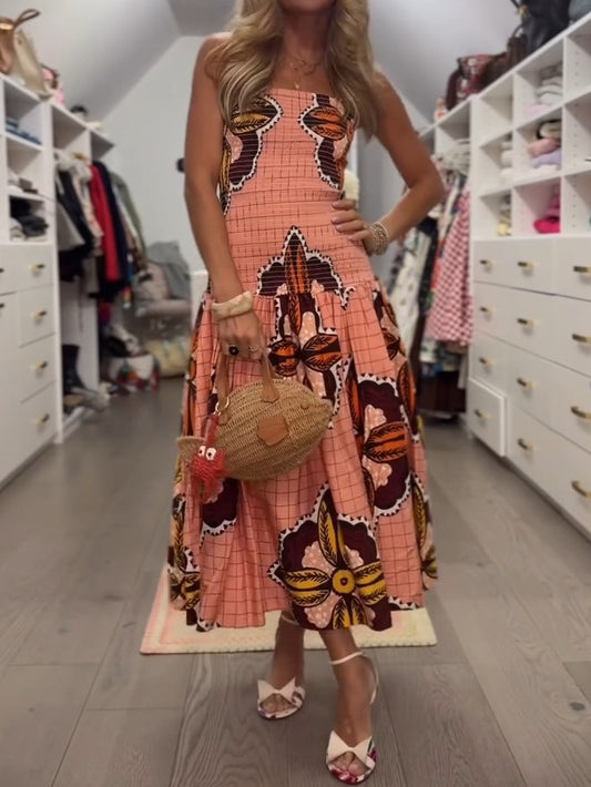 Loose Square Neck Midi Dress