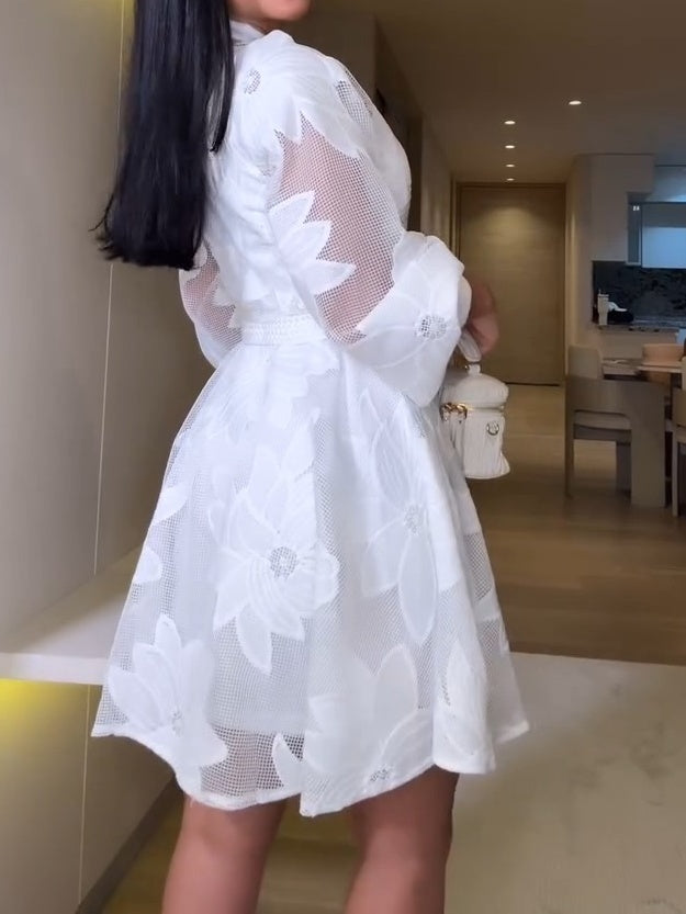 Elegant White Organza Dress