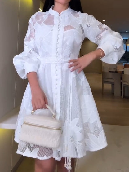 Elegant White Organza Dress