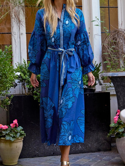 Blue Floral Maxi Dress