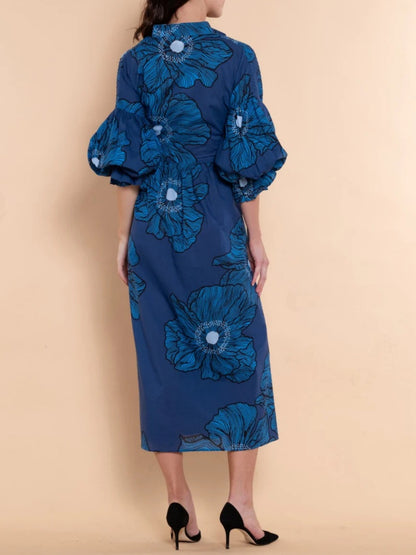 Blue Floral Maxi Dress