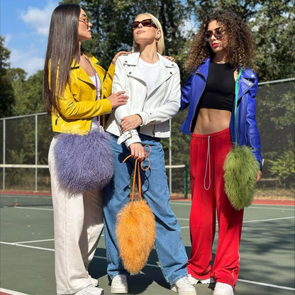 Colorful Faux Fur Bag