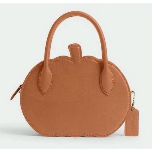 (⏰Last Day Promotion $10 OFF)-Halloween Collection Pumpkin Bag In Orange Glove Tanned Leather(Buy 2 Free Shipping✔️)